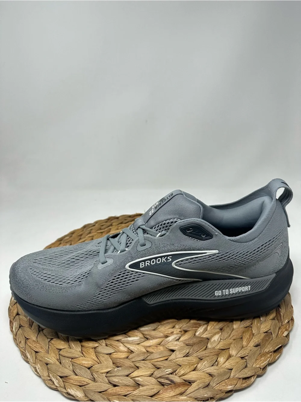 BROOKS Glycerin GTS 22 Running Shoes Primer Grey Ebony Bluewash Size 13 Men's